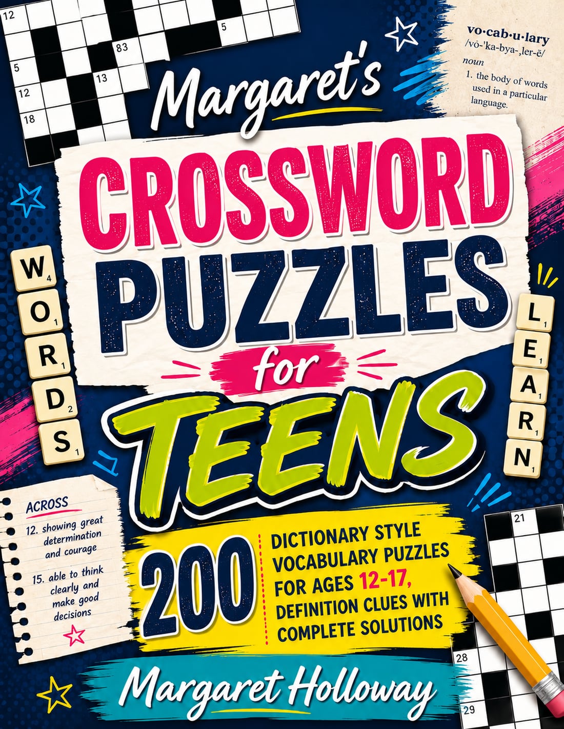 Cover of Margaret's Crossword Puzzles for Teens, enlarged